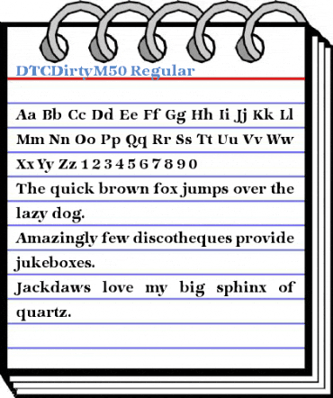 DTCDirtyM50 Regular Font