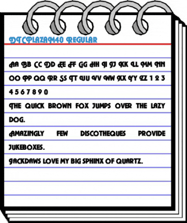 DTCPlazaM40 Regular Font