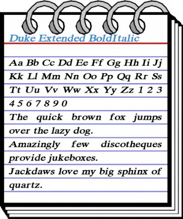 Duke Extended Font