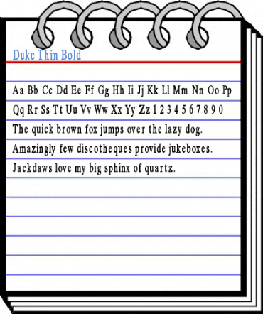 Duke Thin Bold Font