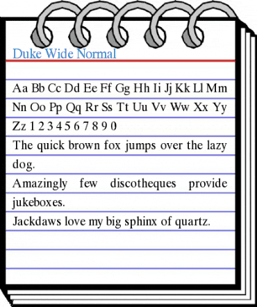 Duke Wide Font