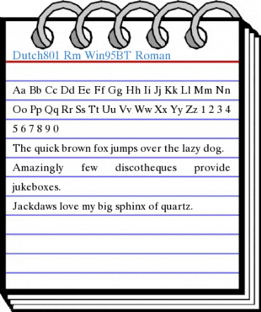 Dutch801 Rm Win95BT Roman Font