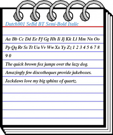 Dutch801 SeBd BT Semi-Bold Italic Font