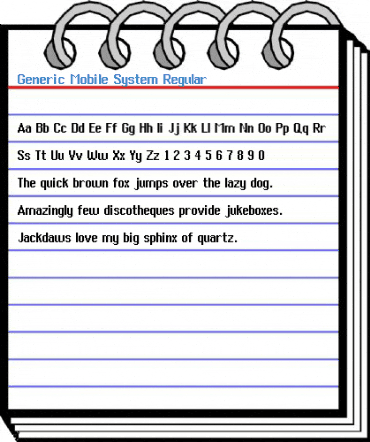 Generic Mobile System Regular Font