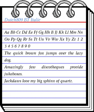 Dutch809 BT Font