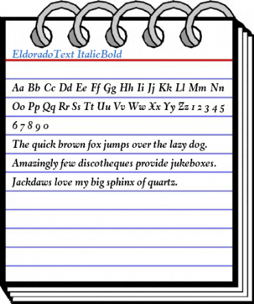 EldoradoText ItalicBold Font