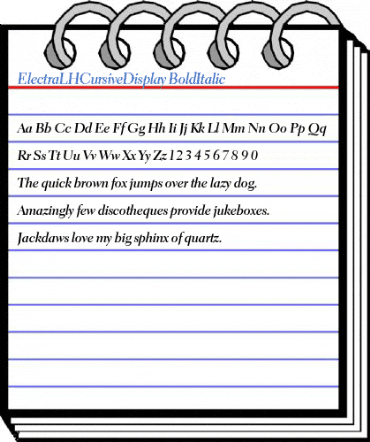 ElectraLHCursiveDisplay BoldItalic Font
