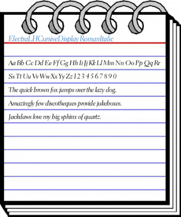 ElectraLHCursiveDisplay RomanItalic Font