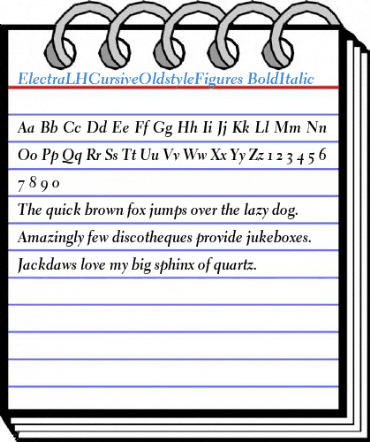 ElectraLHCursiveOldstyleFigures BoldItalic Font