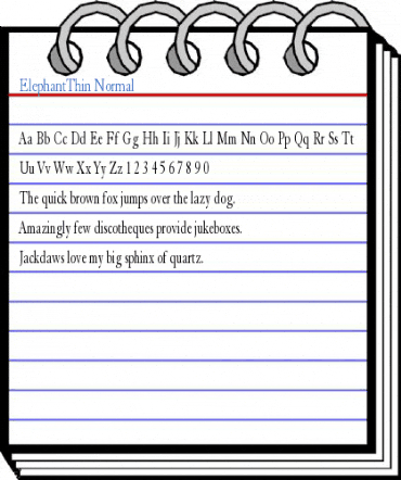 ElephantThin Normal Font