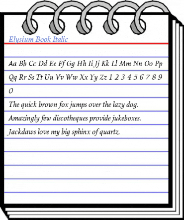 Elysium Book Italic Font