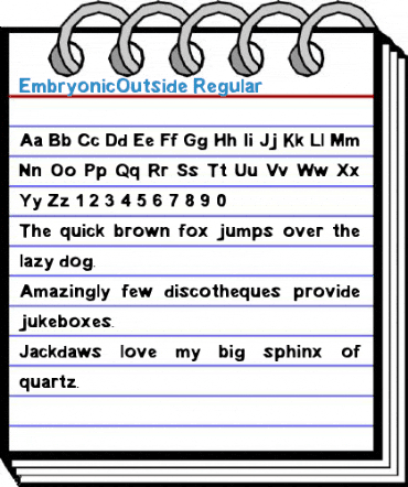 EmbryonicOutside Regular Font