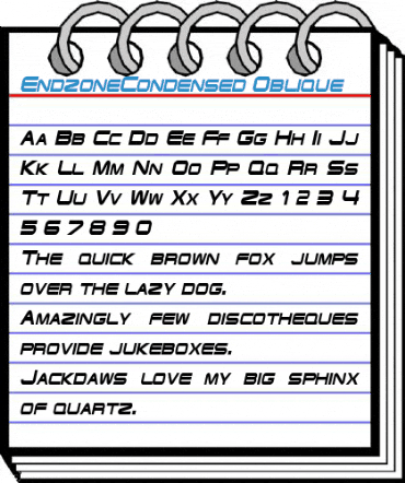 EndzoneCondensed Oblique Font