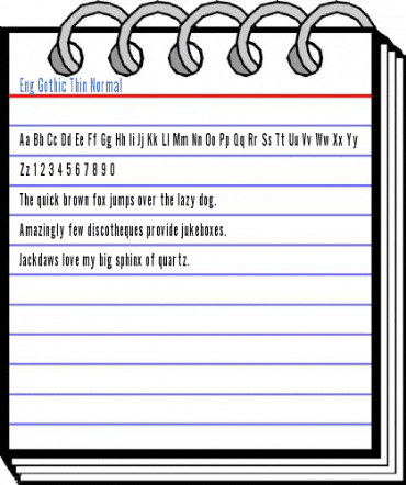 Eng Gothic Thin Normal Font