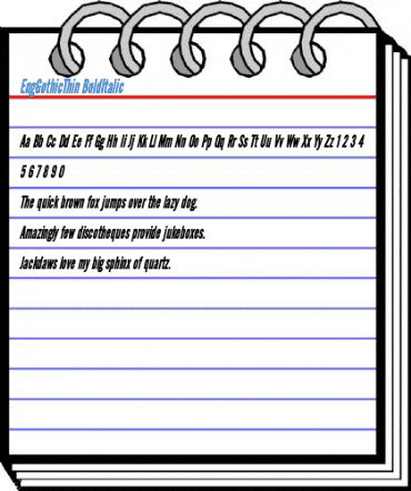 EngGothicThin BoldItalic Font