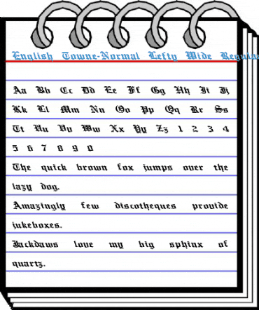 English Towne-Normal Lefty Wide Regular Font