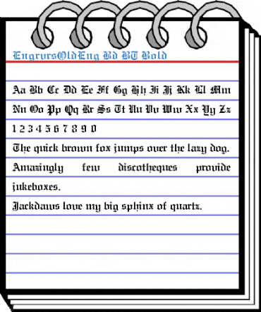 EngrvrsOldEng Bd BT Bold Font