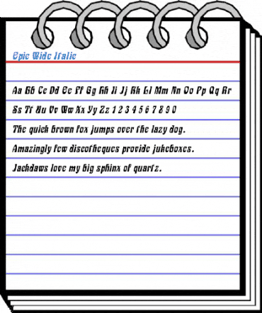 Epic Wide Italic Font