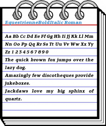 EquestrienneBoldItalic Roman Font