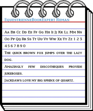 EquestrienneBookExpert Roman Font