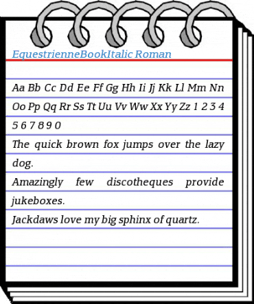 EquestrienneBookItalic Roman Font