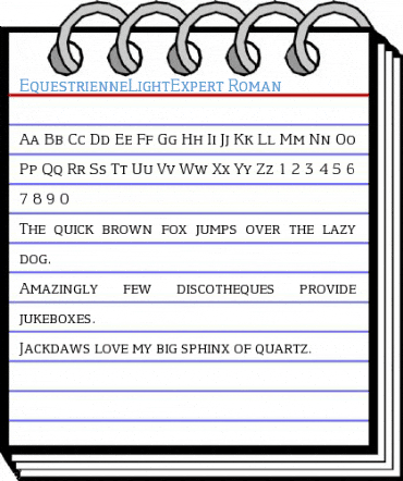 EquestrienneLightExpert Roman Font