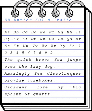 ER Kurier KOI-8 Italic Font
