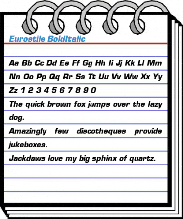 Eurostile BoldItalic Font