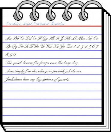 Excelsior Script Extended Regular Font