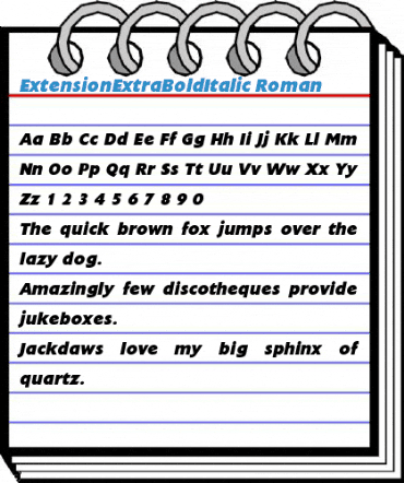 ExtensionExtraBoldItalic Font