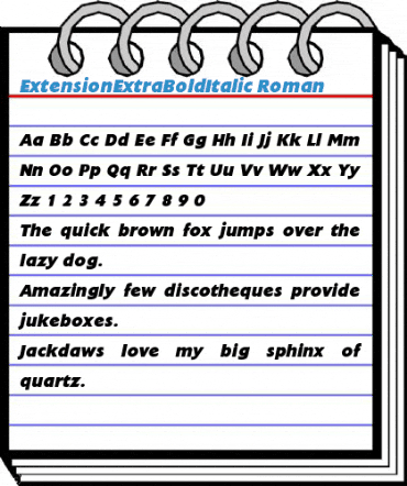 ExtensionExtraBoldItalic Roman Font