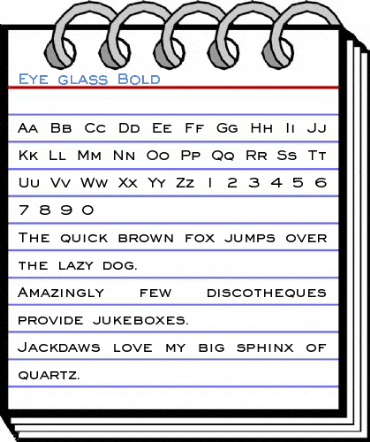 Eye glass Bold Font