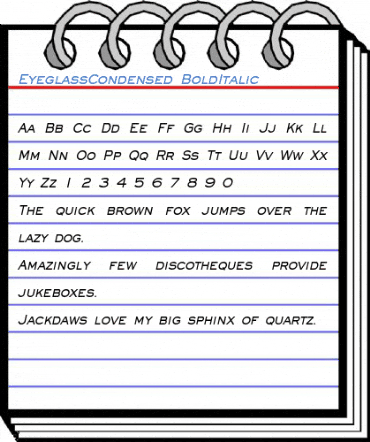 EyeglassCondensed BoldItalic Font