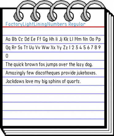 FactoryLightLiningNumbers Regular Font