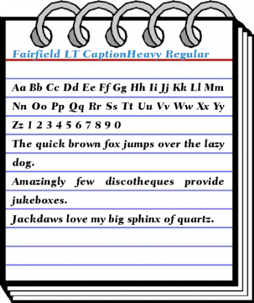Fairfield LT CaptionHeavy Regular Font