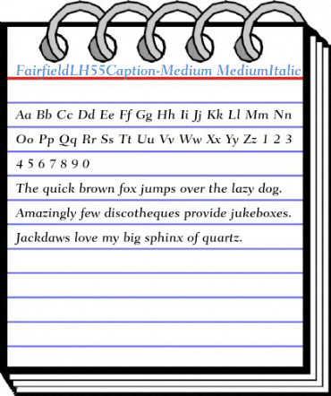 FairfieldLH55Caption-Medium MediumItalic Font