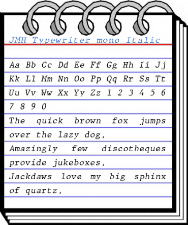 JMH Typewriter mono Italic Font