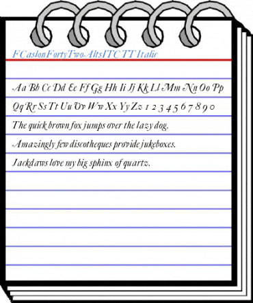 FCaslonFortyTwoAltsITC TT Italic Font