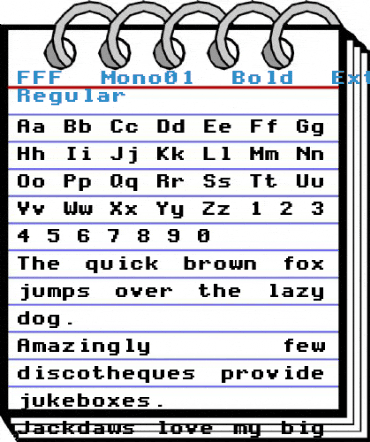 FFF Mono01 Bold Extended Regular Font
