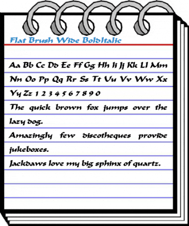 Flat Brush Wide BoldItalic Font