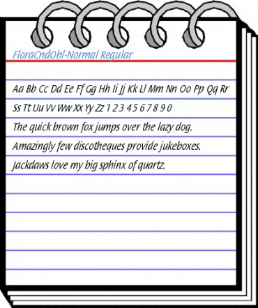 FloraCndObl-Normal Regular Font