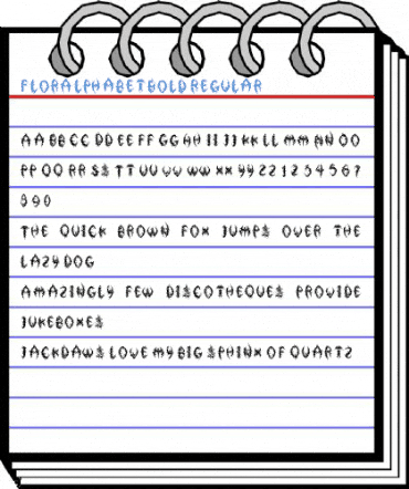 FlorAlphabet-Bold Regular Font
