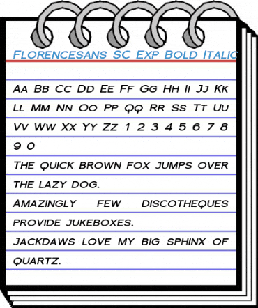 Florencesans SC Exp Bold Italic Font