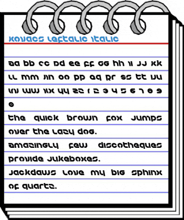 Kovacs Leftalic Italic Font