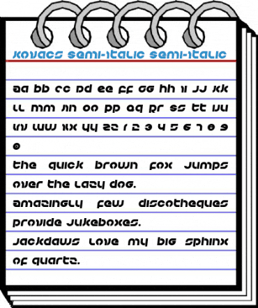 Kovacs Semi-Italic Semi-Italic Font