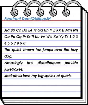 Forefront DemiObliqueSH Font
