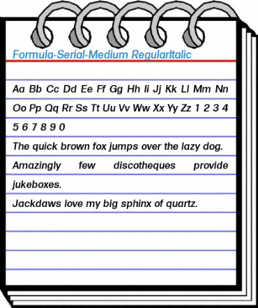 Formula-Serial-Medium RegularItalic Font