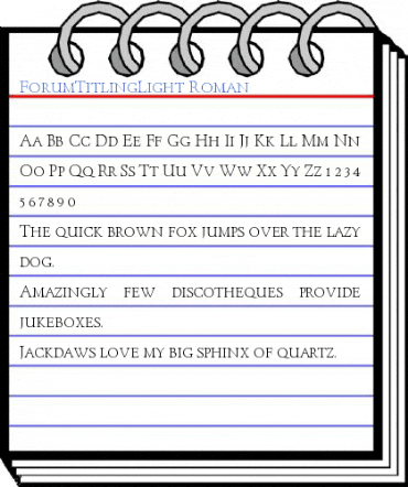 ForumTitlingLight Roman Font