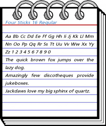 Four Sticks 16 Regular Font