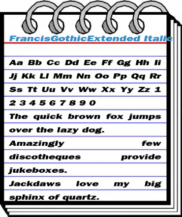 FrancisGothicExtended Italic Font